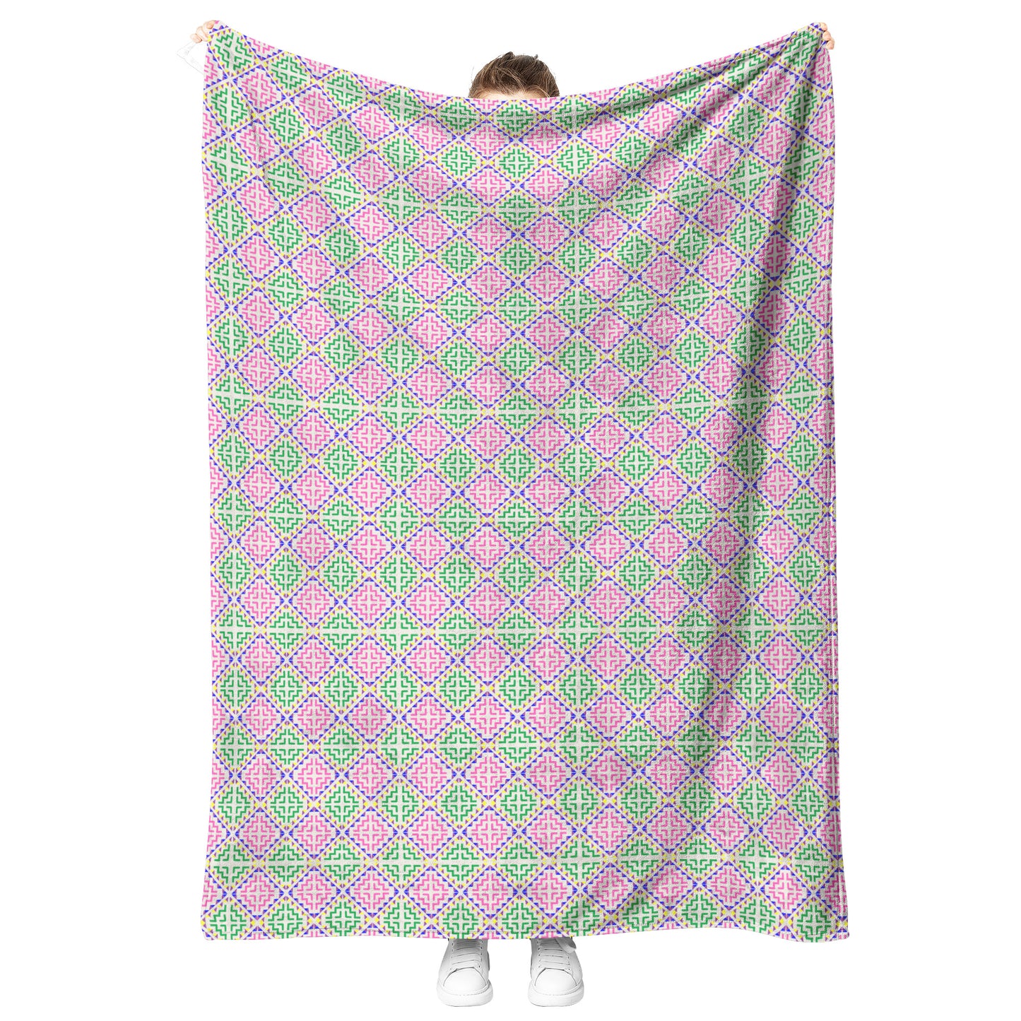 Cross Stitch Fleece Blanket