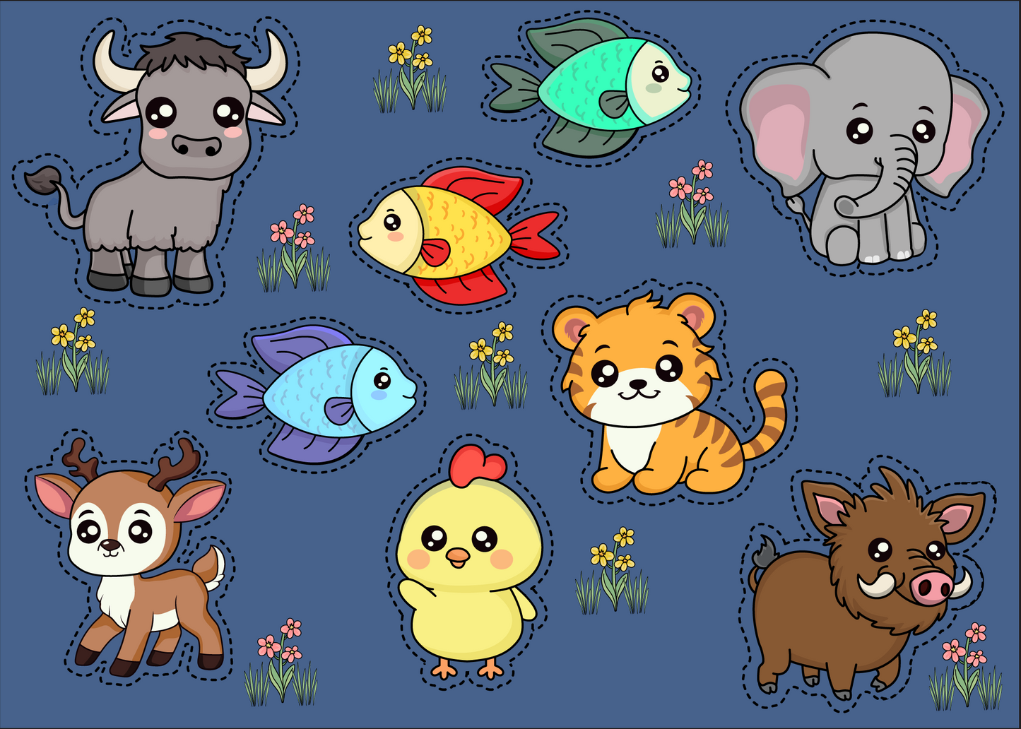 Story Cloth Animals Sticker Set