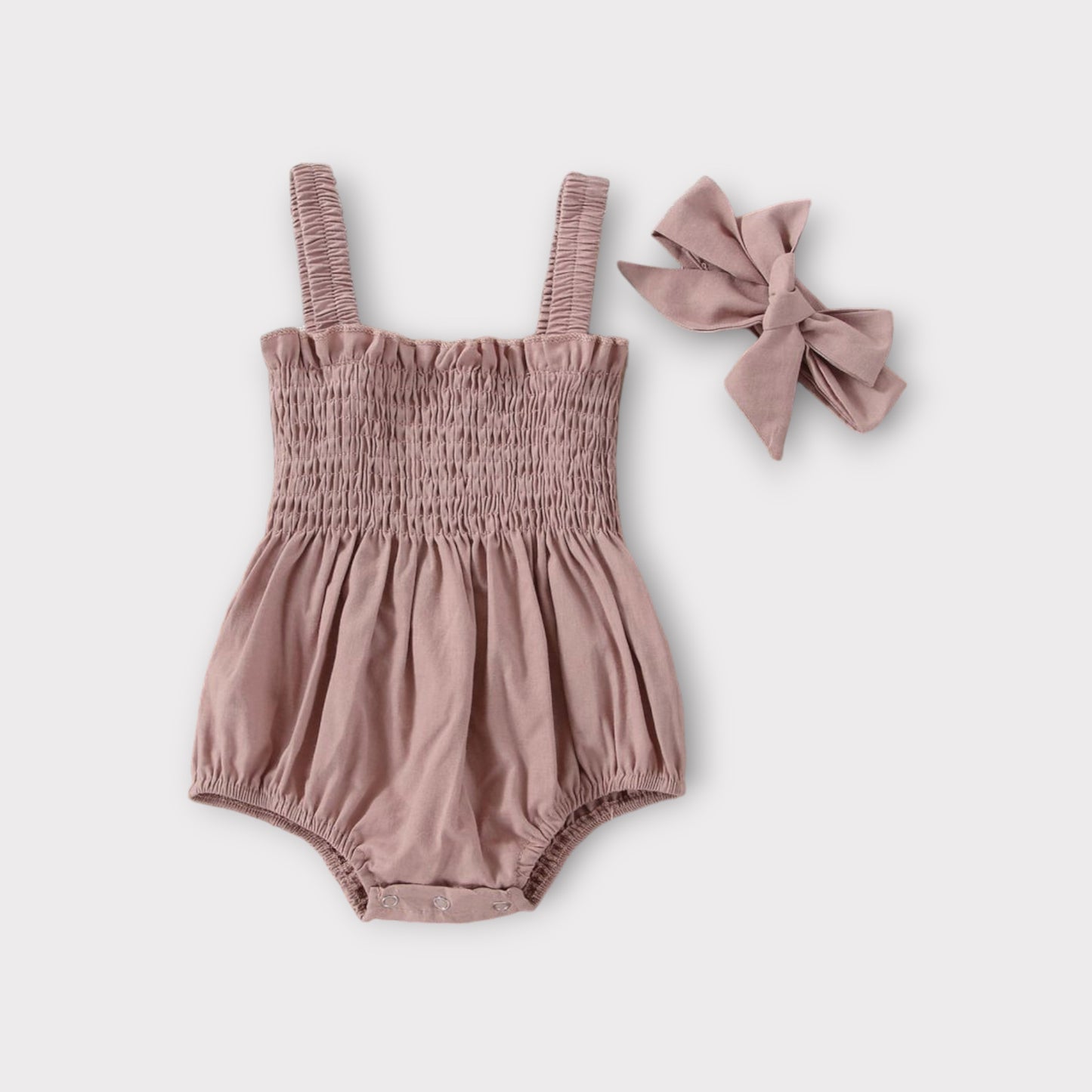 Smocked Bubble Bodysuit & Headband Set