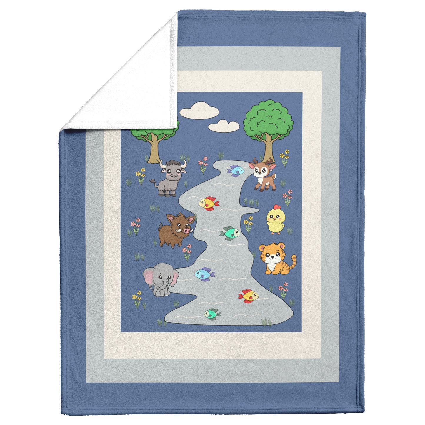 Animal Story Cloth Fleece Blanket