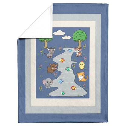 Animal Story Cloth Fleece Blanket