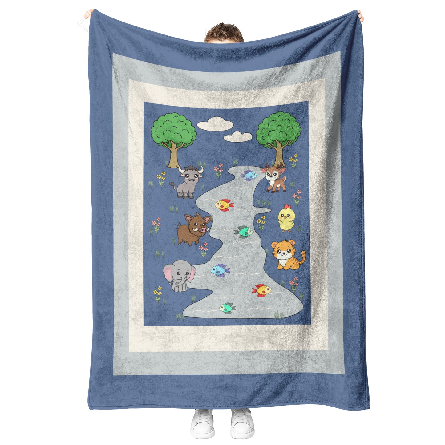 Animal Story Cloth Fleece Blanket