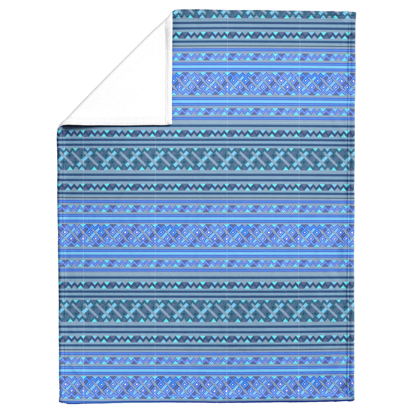 Hmong Leeg Fleece Blanket - Blue