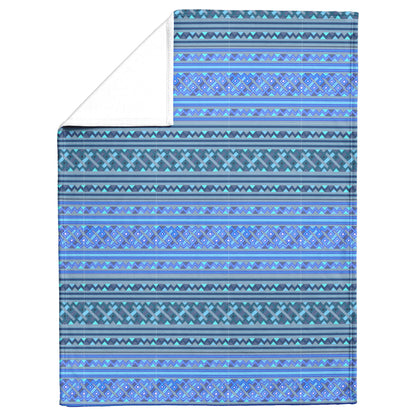 Hmong Leeg Fleece Blanket - Blue