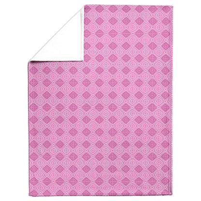Cross Stitch Fleece Blanket - Pink