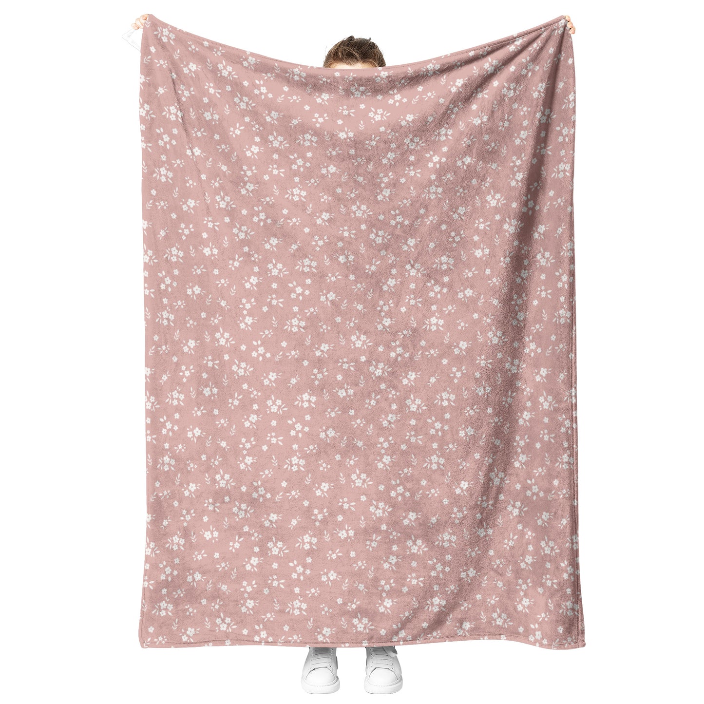 Mauve Floral Fleece Blanket