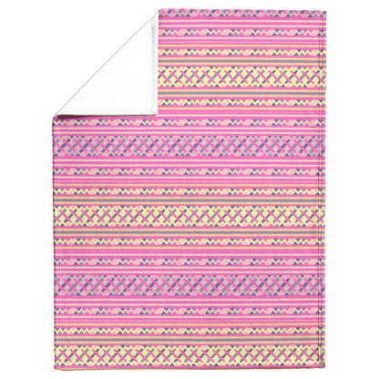 Hmong Leeg Fleece Blanket - Pink