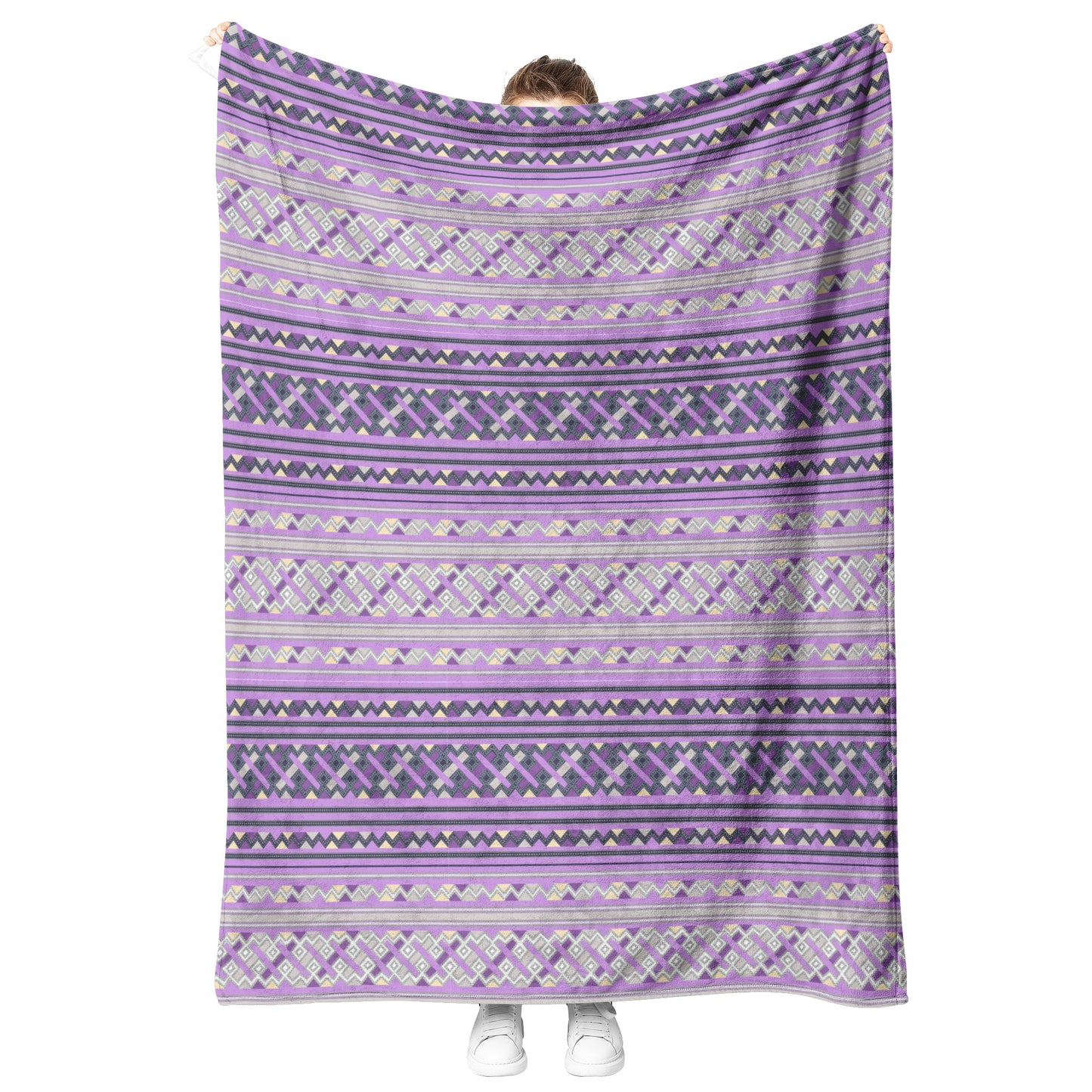 Hmong Leeg Fleece Blanket - Purple