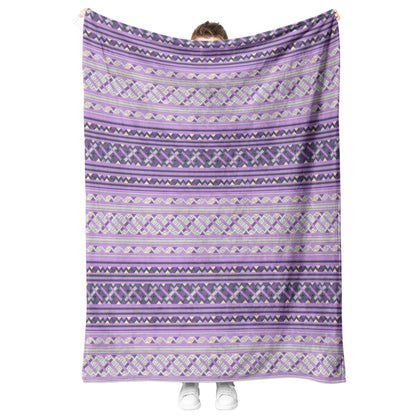 Hmong Leeg Fleece Blanket - Purple